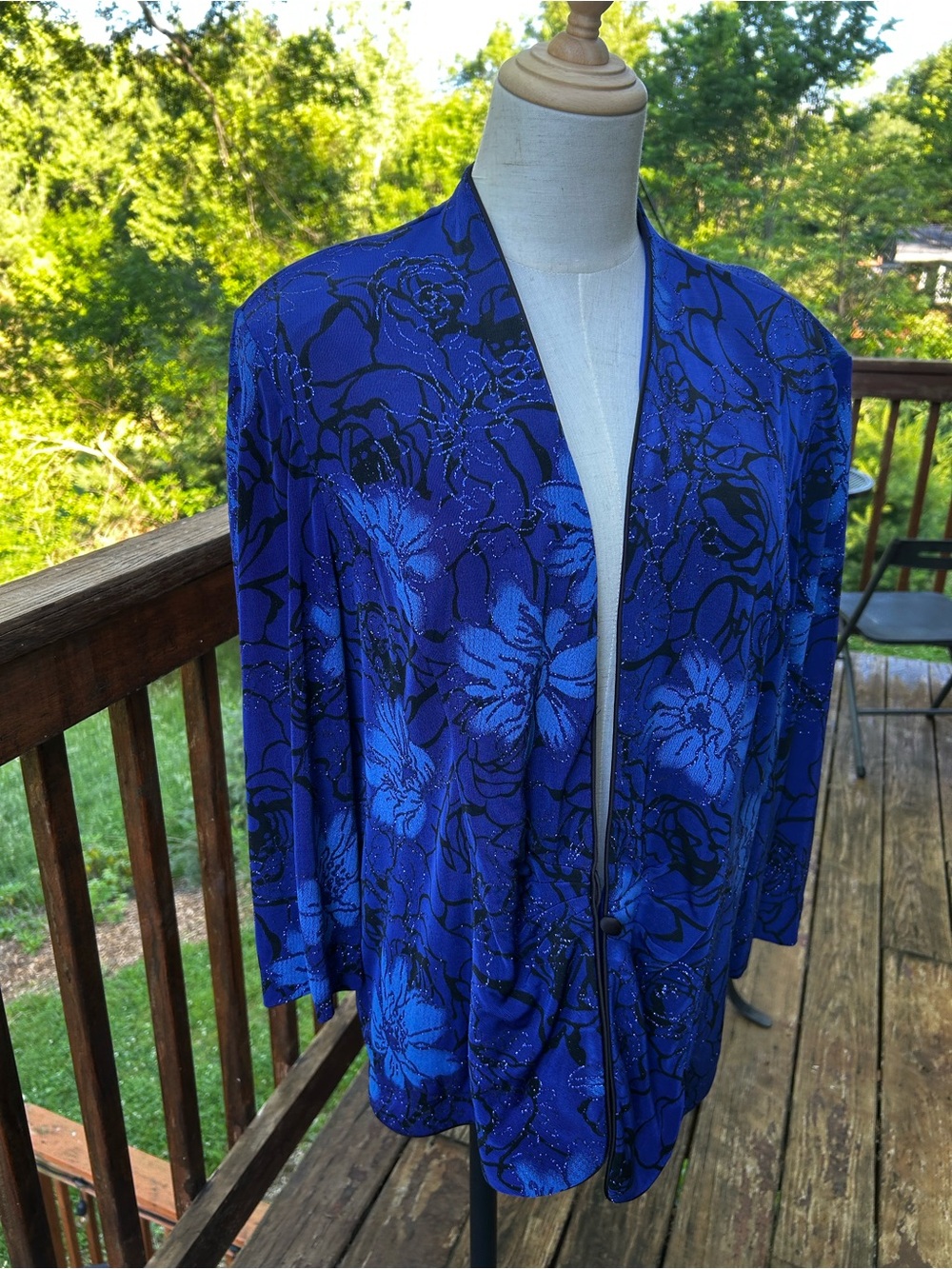 Alex Evenings Blue A-Line Blazer Long Sleeve Women Good Condition - Picture 2 of 10
